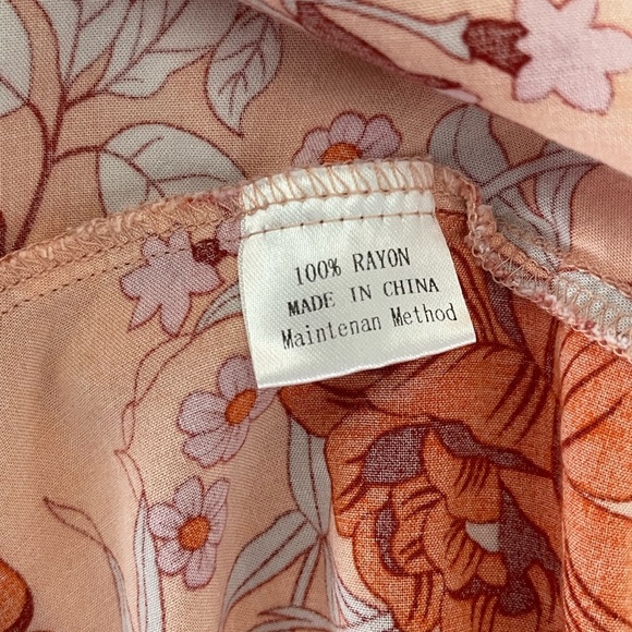 Orange and Pink Flutter Sleeve Maxi Dress - Picture 3 of 6